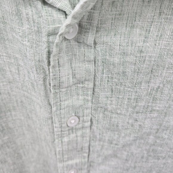 14th and Union Light Green Linen/Cotton Short Sleeved Button Down Large - Picture 7 of 10